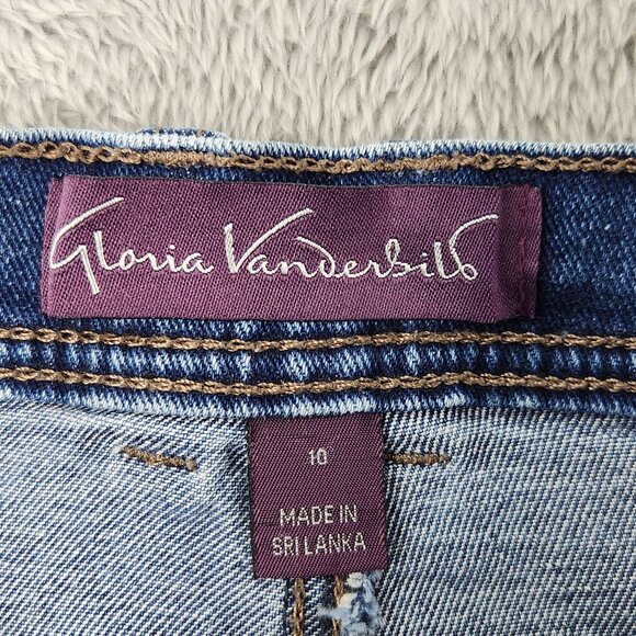 Gloria Vanderbilt Jeans Womens 10 Blue Denim Straight Five Pockets - Picture 2 of 15